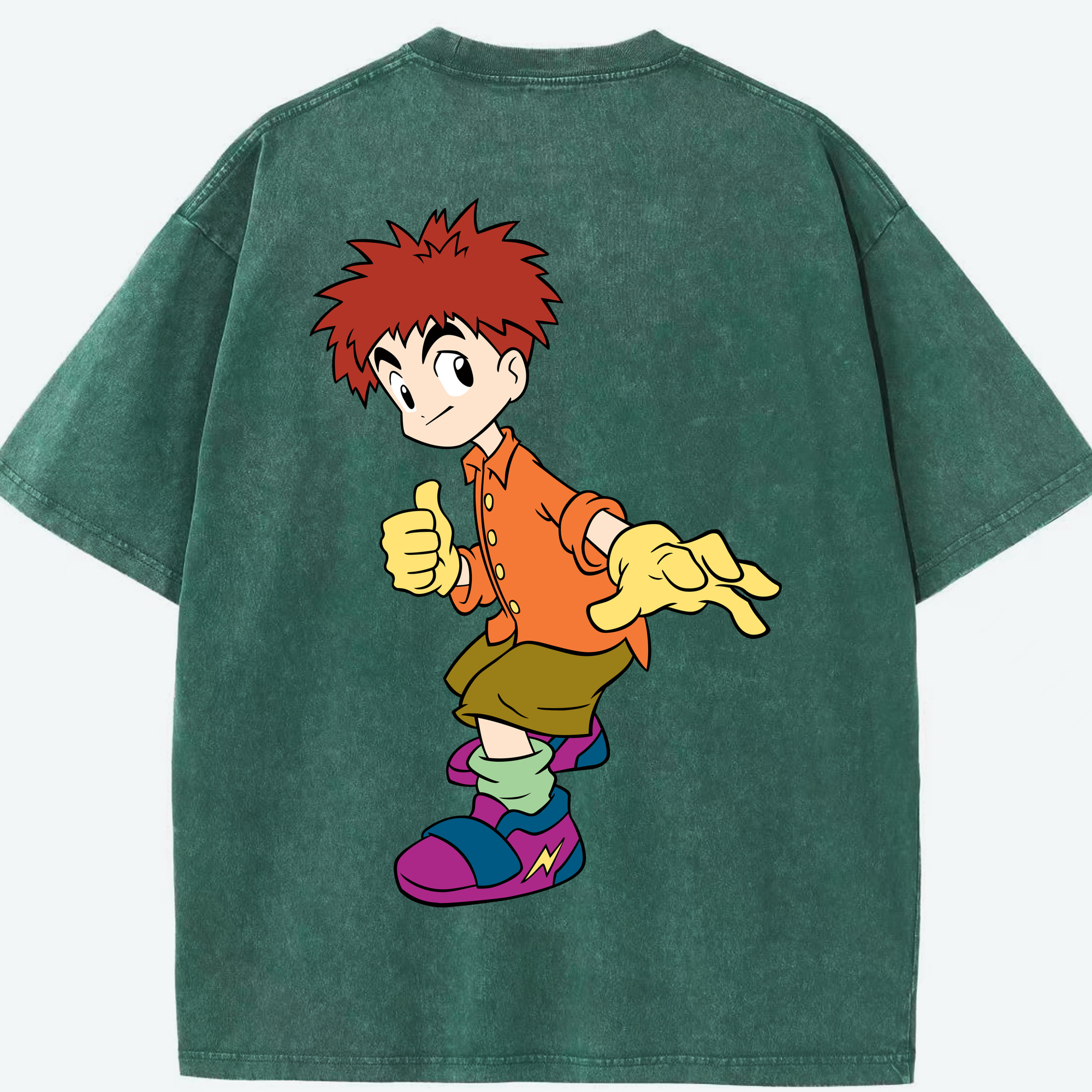 （画像用） Digimon デジタルモンスター/デジモン 綿100% ヴィンテージ風 半袖Tシャツ（背面プリント）